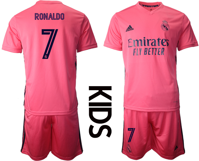 Youth 2020-2021 club Real Madrid away #7 pink Soccer Jerseys1->real madrid jersey->Soccer Club Jersey